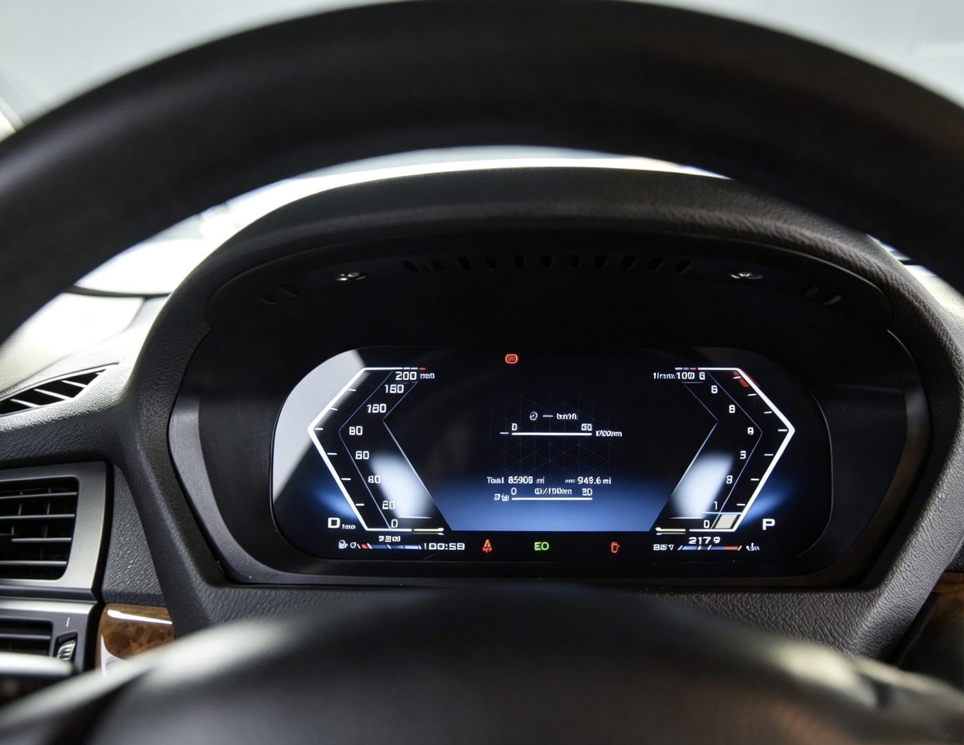 Digital instrument cluster installed in a BMW X5 E70