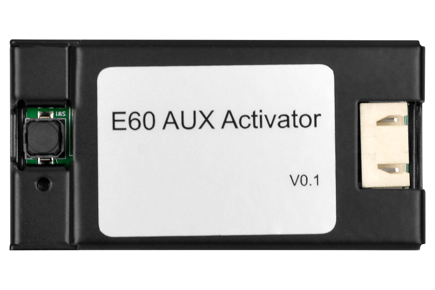 Front face of the activator showing the press-and-hold button and the status LED